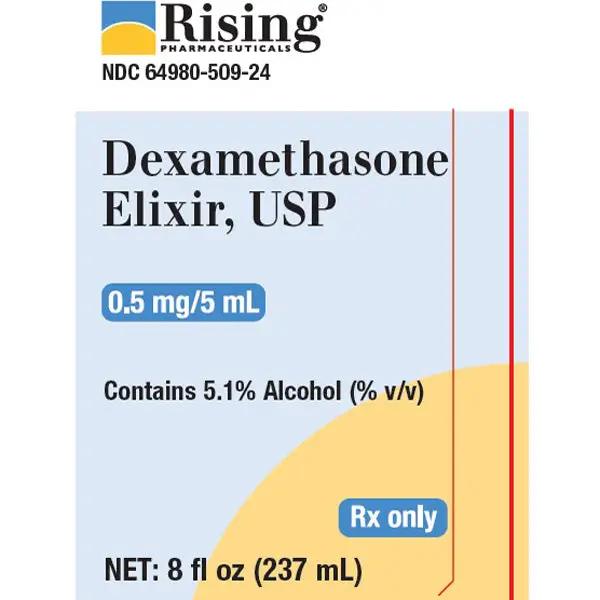 Dexamethasone Elixir 0.5 mg/5 mL Oral Liquid Solution 8 oz (RX)