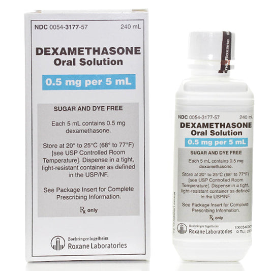 Dexamethasone Oral Solution 0.5mg Per 5 mL, Bottle 250 mL (Rx)