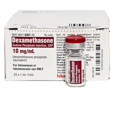 Dexamethasone Sodium Phosphate Injection 1 mL (Decadron Shot) 25/Pack (Rx)
