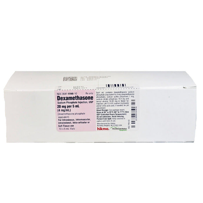 Dexamethasone Injection 20 mg Per 5 mL Multiple-Dose Vials 5 mL x 10/Pack (RX)