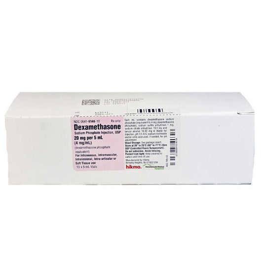 Dexamethasone Injection 20 mg Per 5 mL Multiple-Dose Vials 5 mL x 10/Pack (RX)