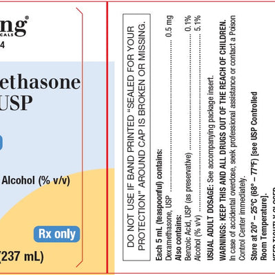 Dexamethasone Elixir 0.5 mg/5 mL Oral Liquid Solution 8 oz (RX)