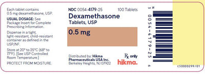 Dexamethasone Tablets 0.5 mg by Hikma 100/Bottle (RX)