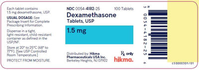 Dexamethasone Tablets 1.5 mg by Hikma 100/Bottle (RX)