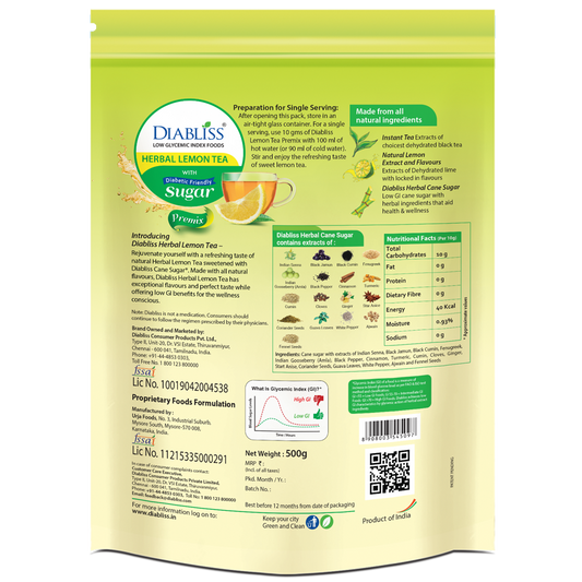 Diabliss Herbal Lemon Tea With Diabetic Friendly Sugar