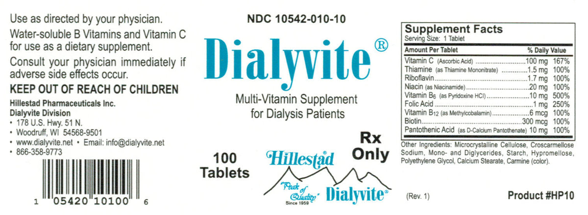 Dialyvite Multivitamin Supplement for Dialysis Health (HP10)