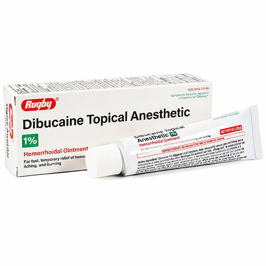 Dibucaine 1% Topical Anesthetic Hemorrhoidal Ointment, Itching & Burning Relief, 28 gram tube