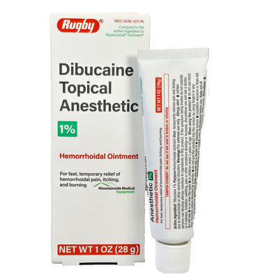 Dibucaine 1% Topical Anesthetic Hemorrhoidal Ointment, Itching & Burning Relief, 28 gram tube
