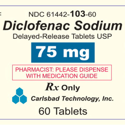 Diclofenac Sodium 75 mg Tablets 100 Count (RX)