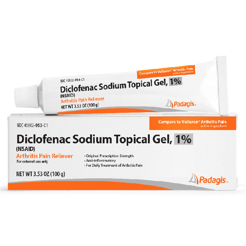 Diclofenac Sodium Topical Gel 1% Arthritis Pain Reliever (NSAID) by Padagis US