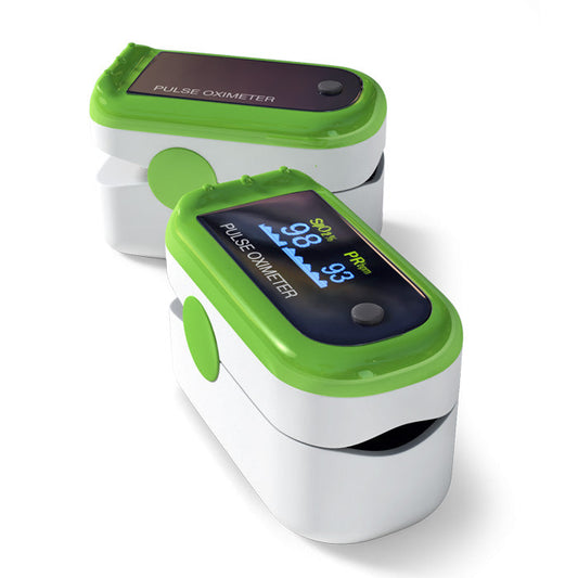 Fingertip Pulse Oximeter with LED Screen and Lanyard, Batteries Included