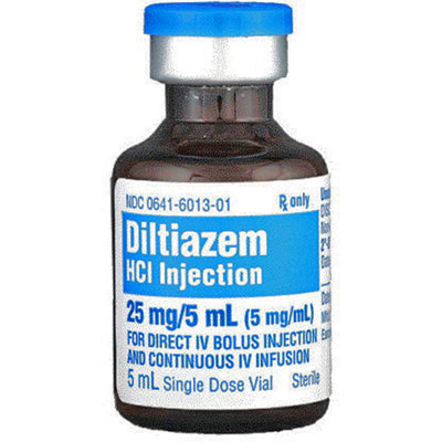 Diltiazem Hydrochloride Injection 25 mg Per 5 mL Single-dose Vials 10/Box by Hikma (Rx) *Refrigerated Item*