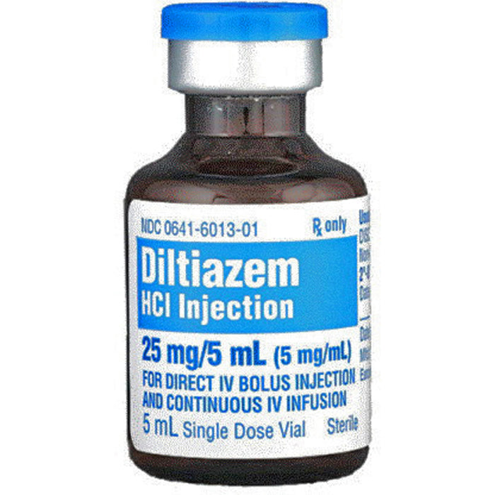 Diltiazem Hydrochloride Injection 25 mg Per 5 mL Single-dose Vials 10/Box by Hikma (Rx) *Refrigerated Item*