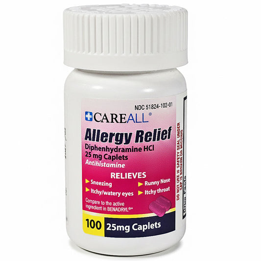 Diphenhydramine 25 mg Allergy Relief & Sleep Aid Pills, 100 Count