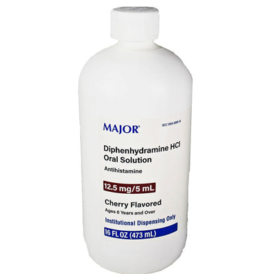 Diphenhydramine HCI Oral Solution 12.5 mg Per 5 mL, Cherry Flavor 16 oz
