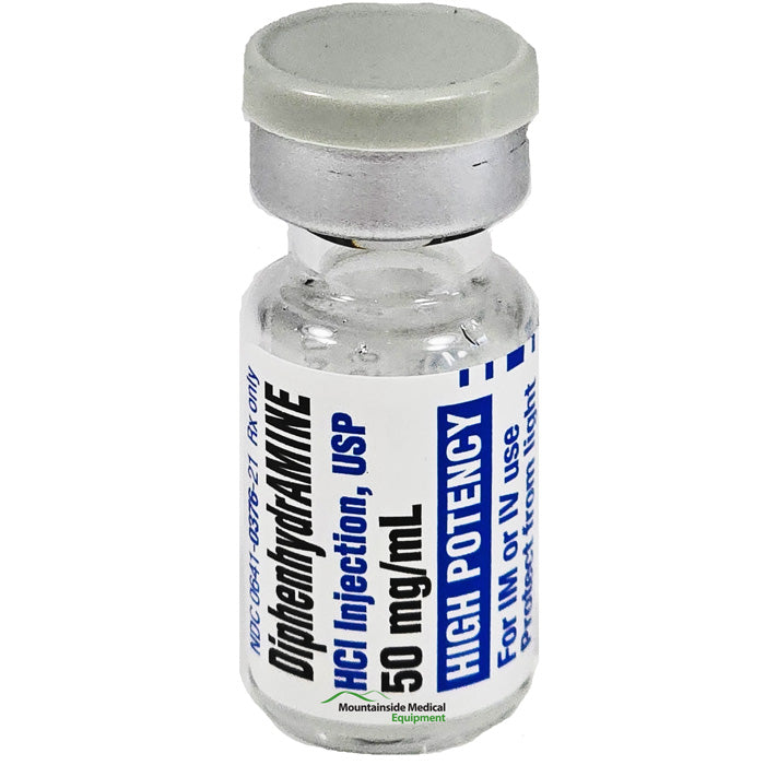 Diphenhydramine Injection 50 mg per 1 mL Vial For Allergic Reactions by Hikma (Rx)