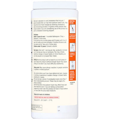 Fiber Supplement Powder with Psyllium Husk, Orange Flavor 19 oz