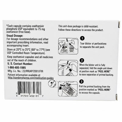 Oseltamivir Phosphate 75 mg Capsules, Influenza Relief 10/Box (Rx)