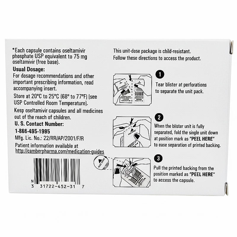 Oseltamivir Phosphate 75 mg Capsules, Influenza Relief 10/Box (Rx)