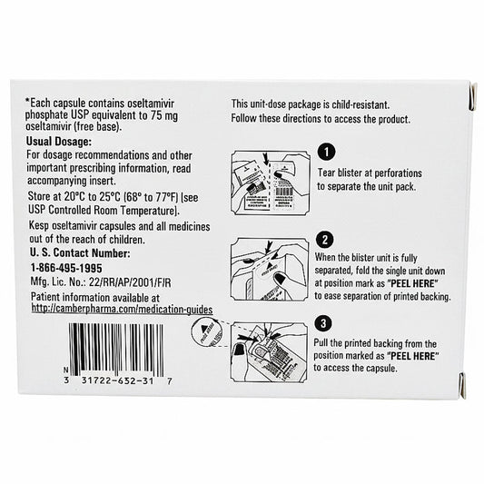 Oseltamivir Phosphate 75 mg Capsules, Influenza Relief 10/Box (Rx)