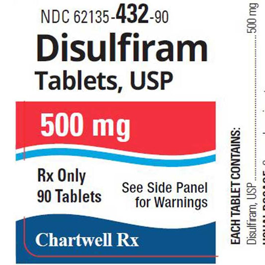 Disulfiram Tablets 500 mg by Chartwell 90 Count (RX)