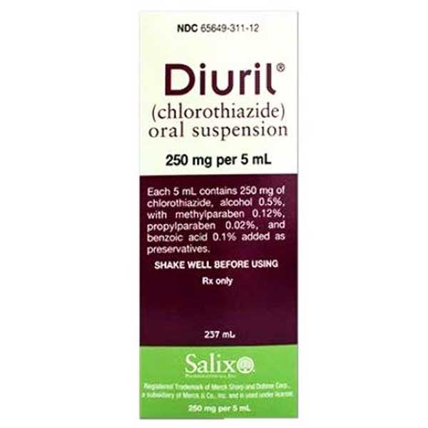 Diuril Chlorothiazide Oral Suspension 250 mL Per 5 mL (50 mg/mL) 237 mL (RX)