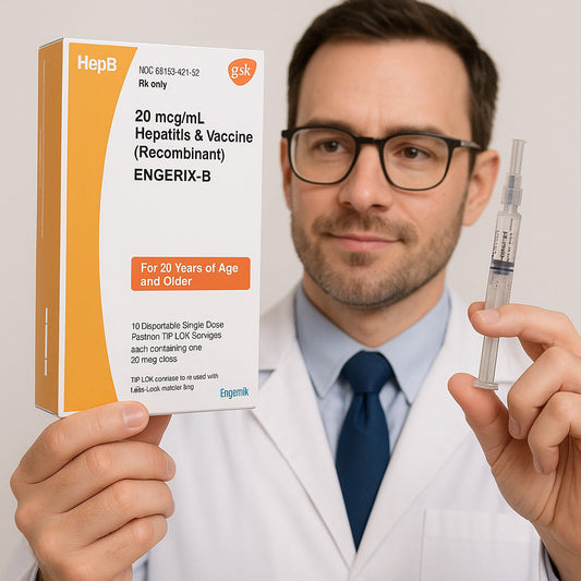 Engerix B Hepatitis B Vaccine Syringe for Infants, Babies & Adults, GSK Vaccines 0.5 mL x 10/Box (Rx)