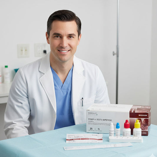 Rapid Strep A Test Kit Throat Swab Specimen Dipsticks, 25 Test Per Box