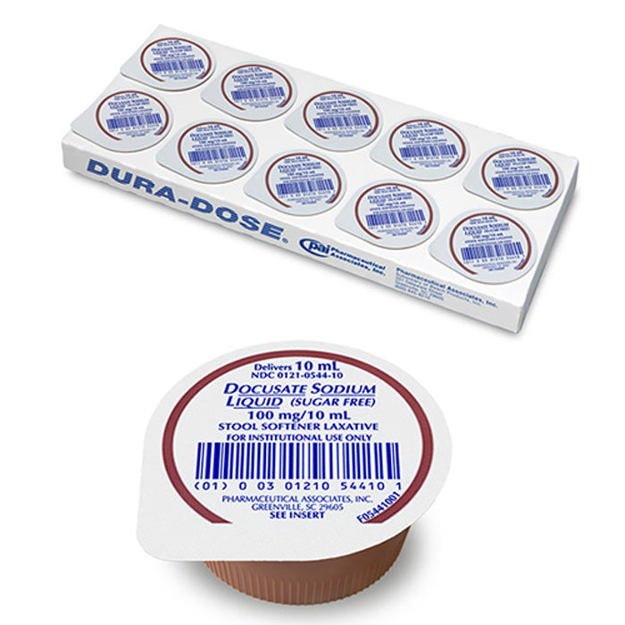 Docusate Sodium Liquid 100mg/10ml Stool Softner Laxative 10 mL, 100/Case