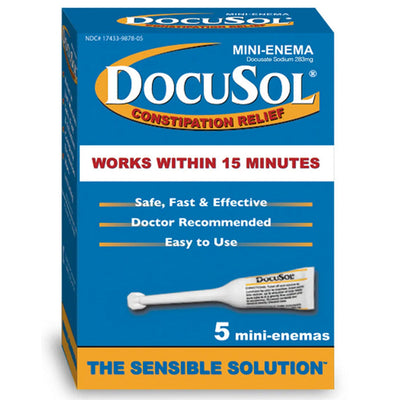 Docusol Docusol Mini Enema for Constipation Relief 5-Pack – Himkhand