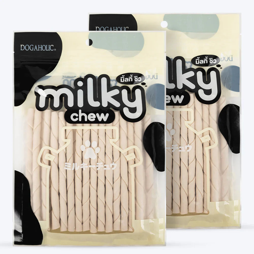 Dogaholic Milky Chew Stick Style - 30 Pcs - 240 g | Set of-2