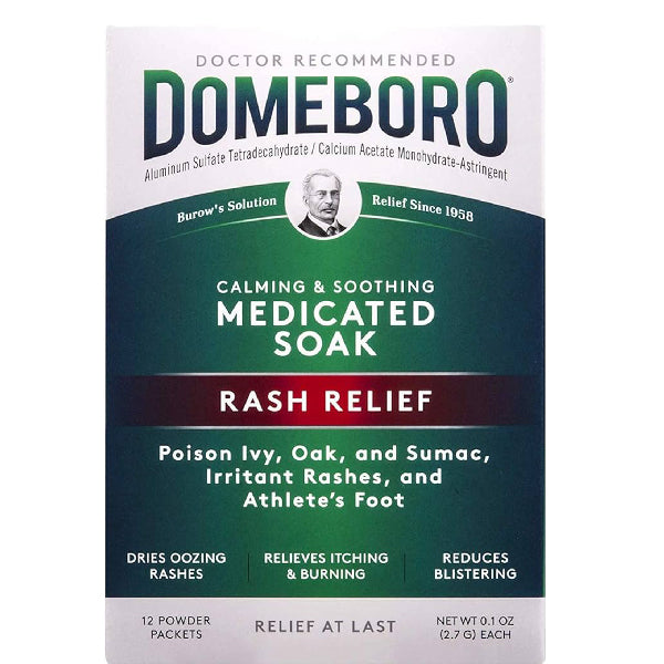 Domeboro Medicated Soak Itch Relief Powder Packets 12 Count