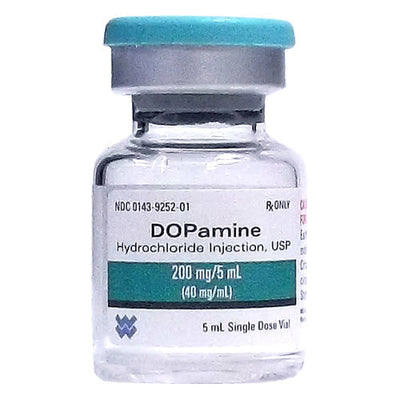 Dopamine Hydrochloride Injection 200 mg/ Per 5 mL (40 mg/mL) Single-Dose Vials 5 mL, 25/Box (Rx)