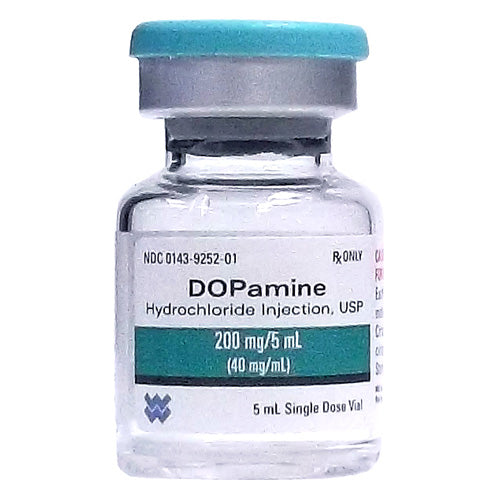 Dopamine Hydrochloride Injection 200 mg/ Per 5 mL (40 mg/mL) Single-Dose Vials 5 mL, 25/Box (Rx)