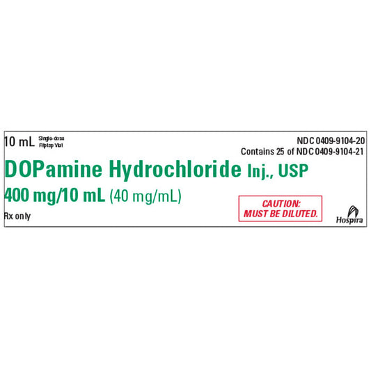 Dopamine Hydrochloride Injection 40 mg/mL Single-Dose Vials 10 mL, 10/Box by Pfizer (RX)