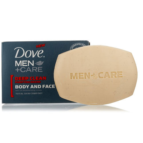 Dove Men+Care Deep Clean Body and Face Bar Soap 2-Pack