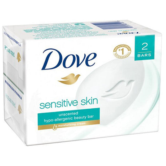 Dove Sensitive Skin Beauty Bar Soap, Hypoallergenic 2-pack