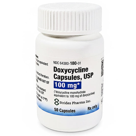 Doxycycline 100 mg Capsules by Strides 50 Count (RX)