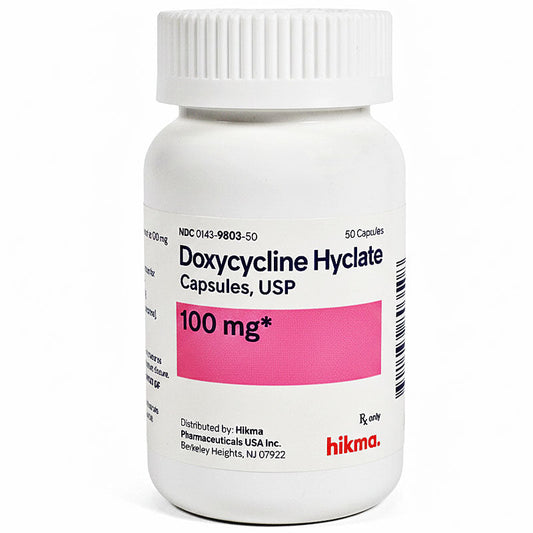 Doxycycline Hyclate 100 mg Capsules by Hikma, 50 Count (Rx)