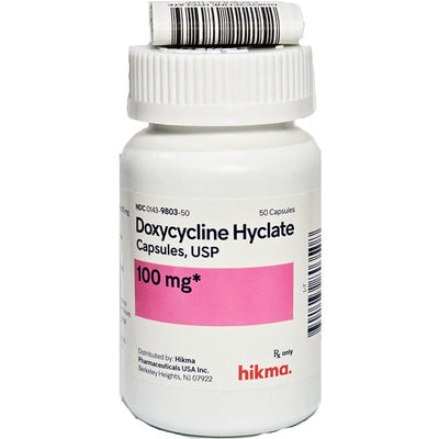 Doxycycline Hyclate 100 mg Capsules by Hikma, 50 Count (Rx)