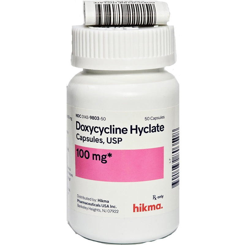Doxycycline Hyclate 100 mg Capsules by Hikma, 50 Count (Rx)
