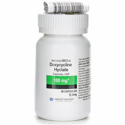 Doxycycline Hyclate 100 mg Capsules by Hikma, 50 Count (Rx)