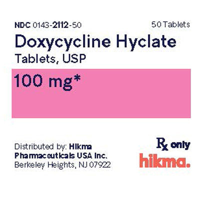 Doxycycline Hyclate 100 mg Tablets by Hikma, 50 Count (Rx)