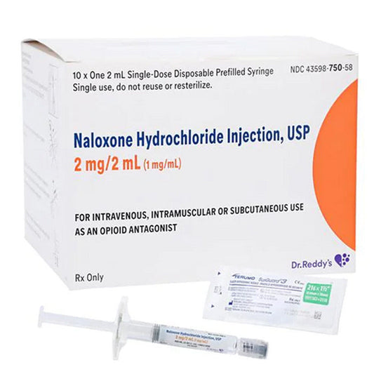 Naloxone HCl for Injection 1 mg/mL Prefilled Syringe 2 mL 10 Per Box by Dr Reddys  (RX)