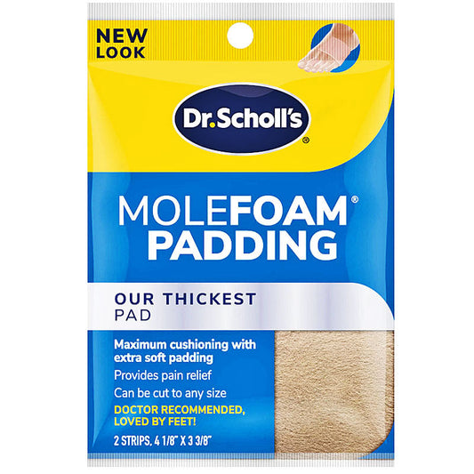 Dr Scholl's Molefoam Padding Strips for Maximum Foot Pain Relief with Extra Soft Padding (2-Pack)