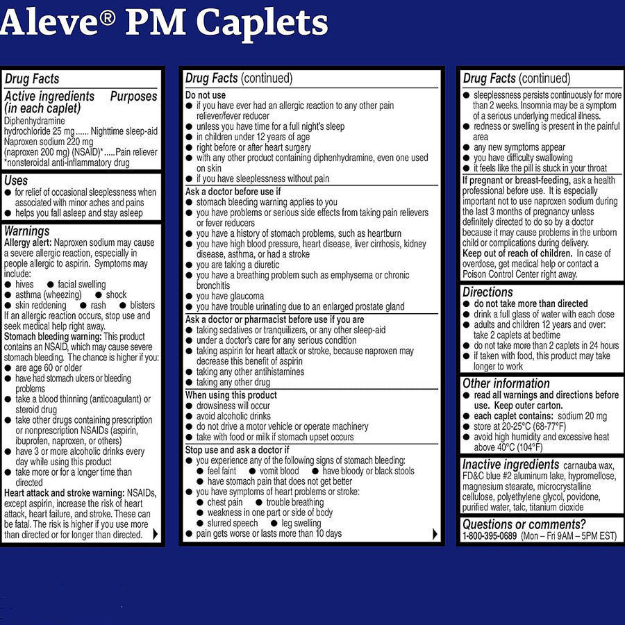 Aleve PM Nighttime Pain Reliever With Sleep Aid 20 Count