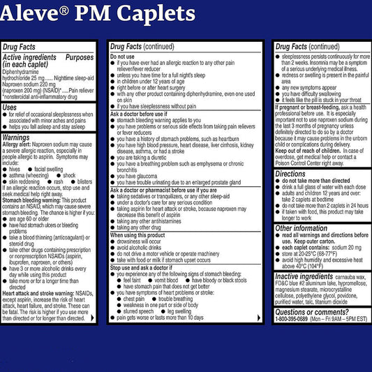 Aleve PM Nighttime Pain Reliever With Sleep Aid 20 Count