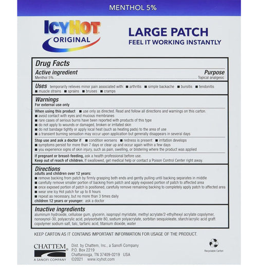 Icy Hot Extra Strength XL Back Patches 3 Count