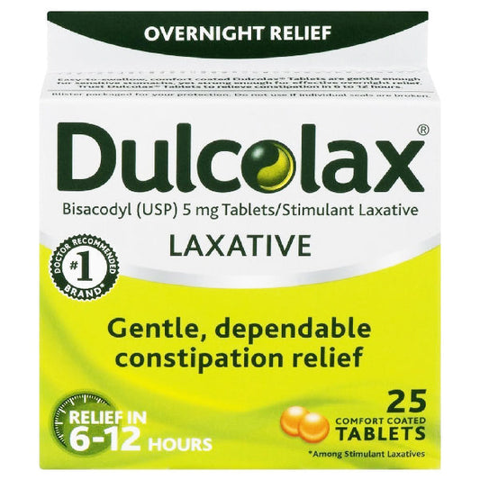 Dulcolax Gentle Overnight Relief Laxative, Easy-to-Swallow Tablets