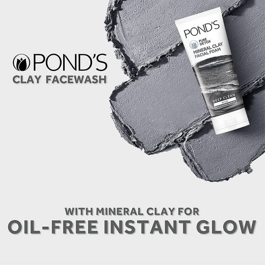 Pond's Pure Detox Mineral Clay Facial Foam - 90 gm